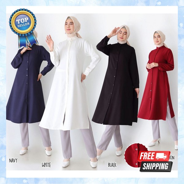 Mididres Outfit Dewasa Tunic Wanita Import Atsan Thunic Cewek Korea Tunij Ibu2 Murah Tunic Atasan Mu