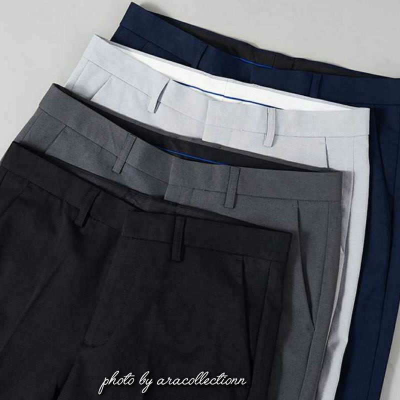 Celana Bahan Formal Pria Slimfit Kantor Kerja Kuliahan Dasar Panjang Berbahan Berkualitas Premium