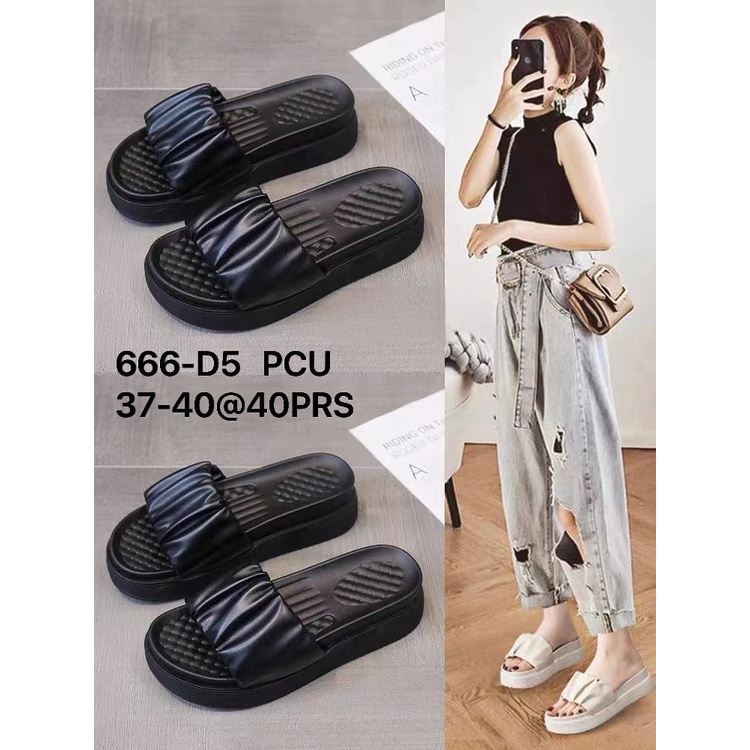 SANDAL WANITA KOKOP WRINCLE 666 BLC