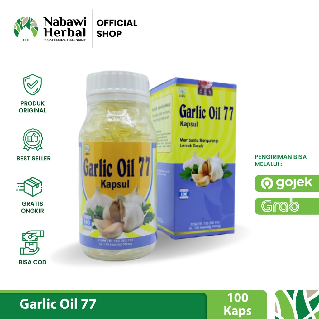 GARLIC OIL 77 - Minyak Bawang Putih Murni  Isi 100 Kapsul