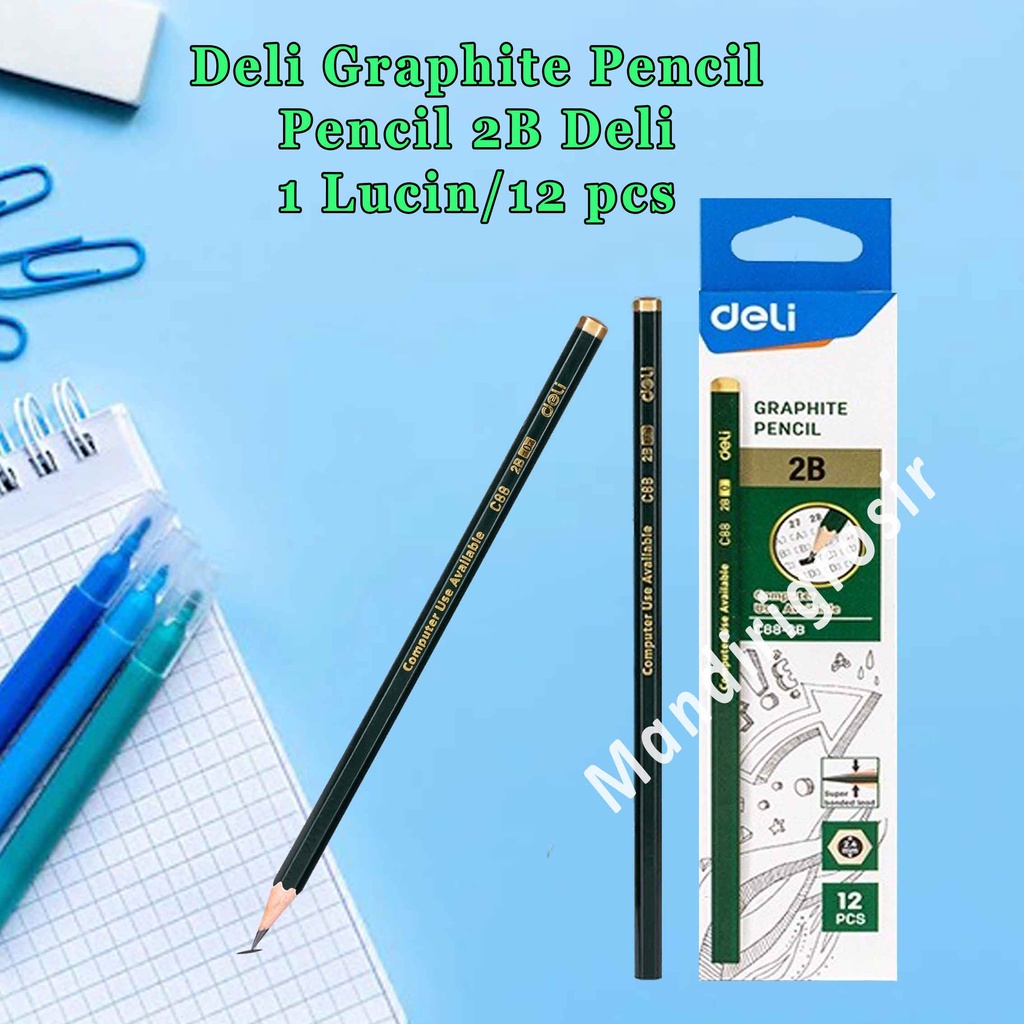 Pensil C88 2B * DELI * Graphite Pencil * Pensil Tulis * 1 Lusin 12pcs