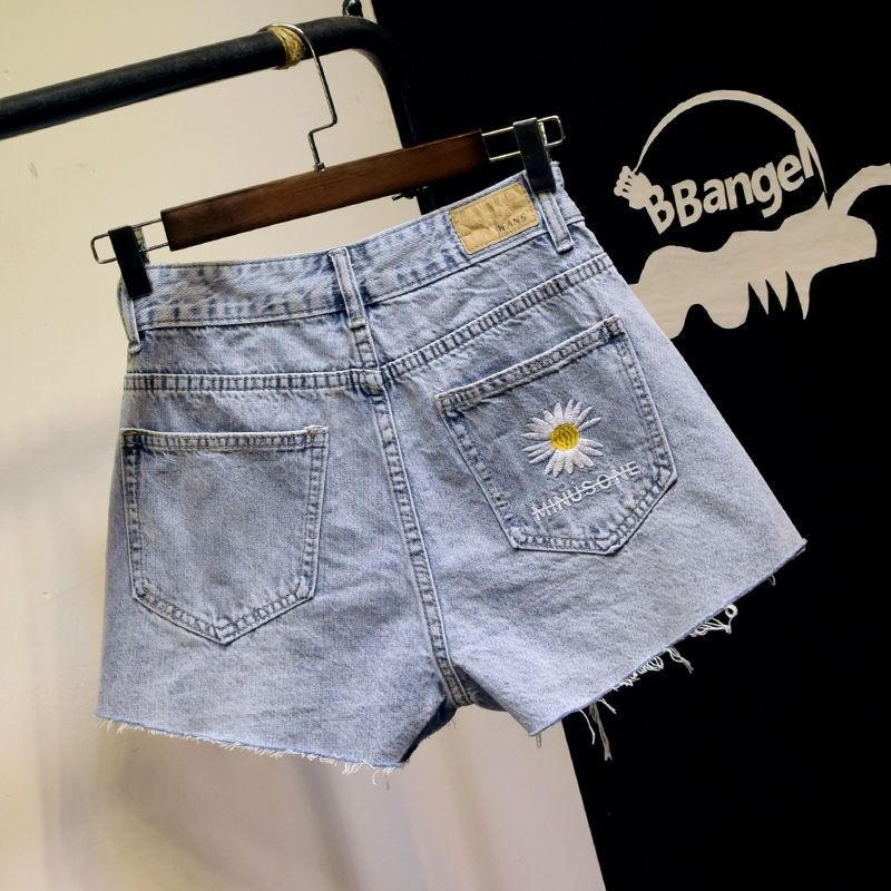 【Cewek_id】Celana hotpants jeans pendek wanita korean style high waist  jens kekinian short perempuan preloved