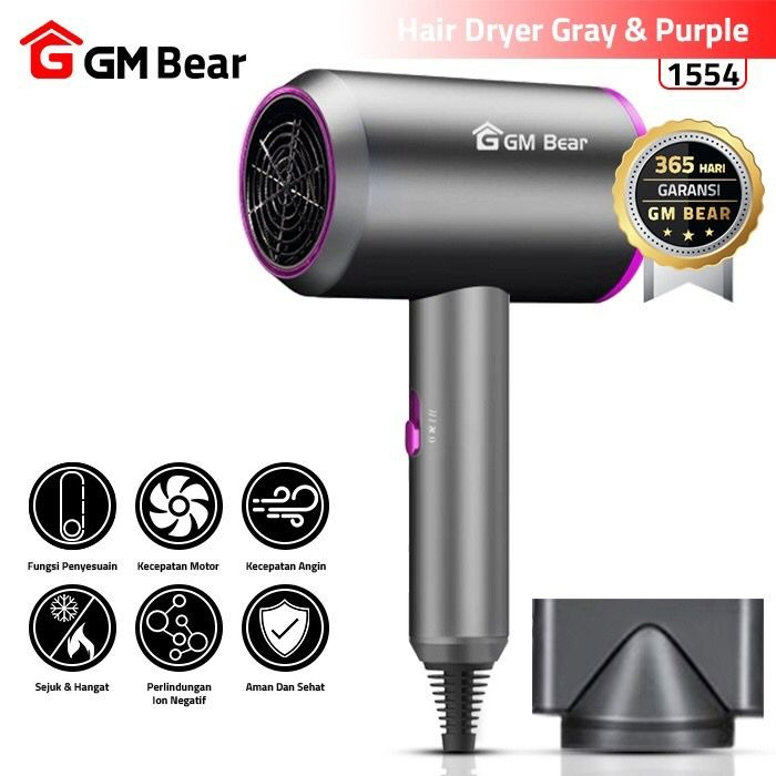 GM Bear Hair Dryer Professional Iconic - Vlasy Alat Pengering Rambut Ionic