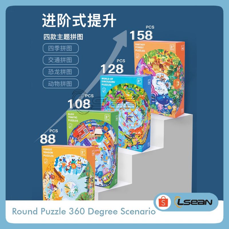 PUZZLE KARTUN BULAT BESAR | PUZZLE ANAK | ROUND PUZZLE | 360 DEGREES SCENARIO