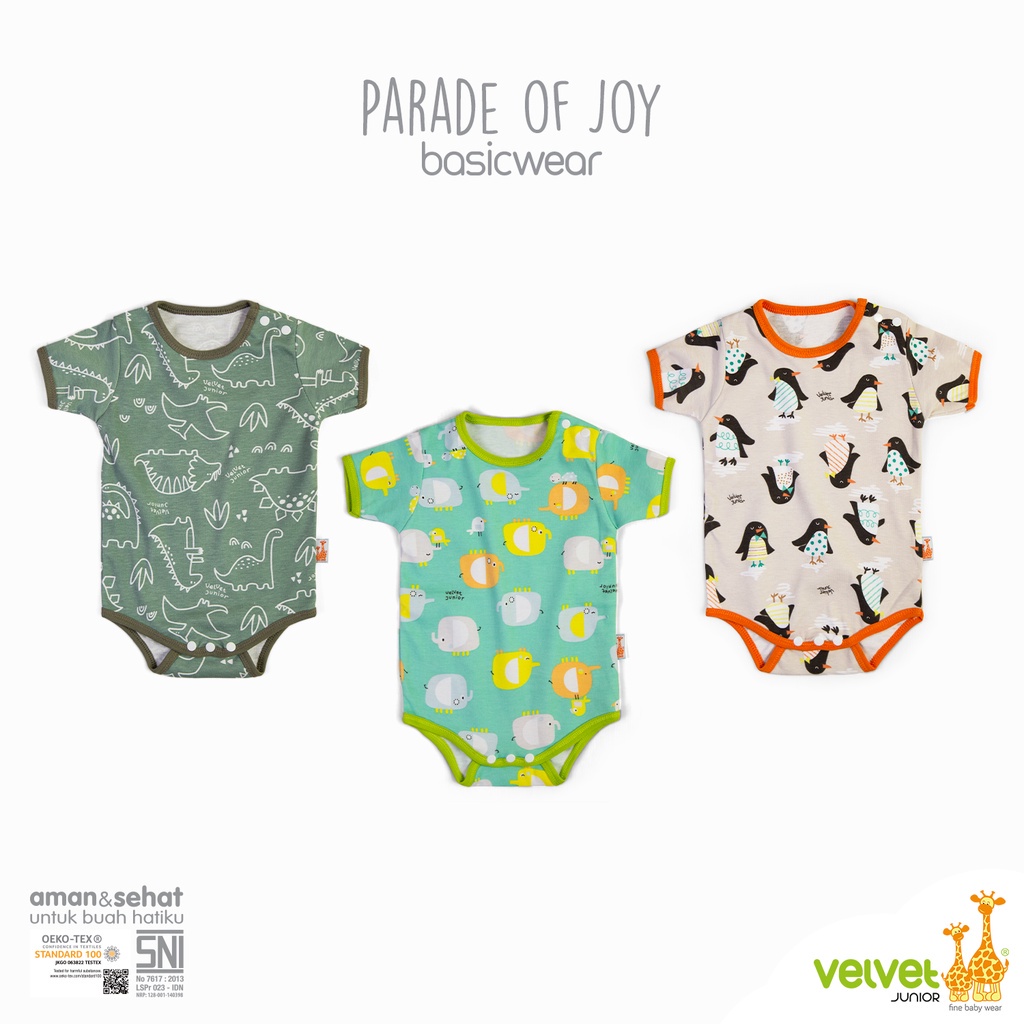 VELVET JUNIOR MURAH JUMPER BABY SEGITIGA COWOK CEWEK ( JP3 / S3 ) ROMPER BAYI BODYSUIT