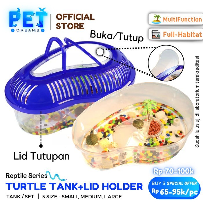 TURTLE TANK LID TUTUPAN AKUARIUM EMBER TEMPAT KANDANG KURA AIR BRAZIL