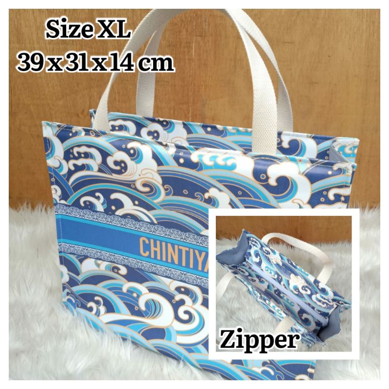 SIERRA BAG PREMIUM XL RESLETING Tas Wanita kekinian Murah Cantik TOTE BAG CUSTOM PRINT MOTIF NAMA/IN