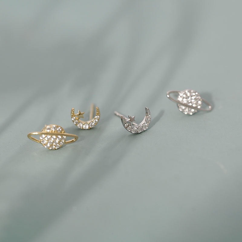 Korea Fashion s925 Perak Jarum Anting Kecil Sederhana Wanita Mahasiswa Stud Earrings Hadiah Perhiasan