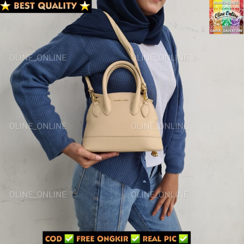 [oline_online] 12.22 tas harmonee gradasi colorful orange sunset holographic pink beige cream green blue harmoni ck harmony dome satchel small mini size bag shoulder bag