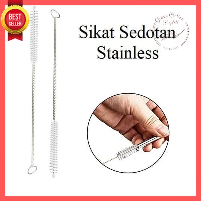 GOS -H312- Sikat Pembersih Sedotan Stainless - Straw Brush Cleaner - Sikat Botol Sedotan