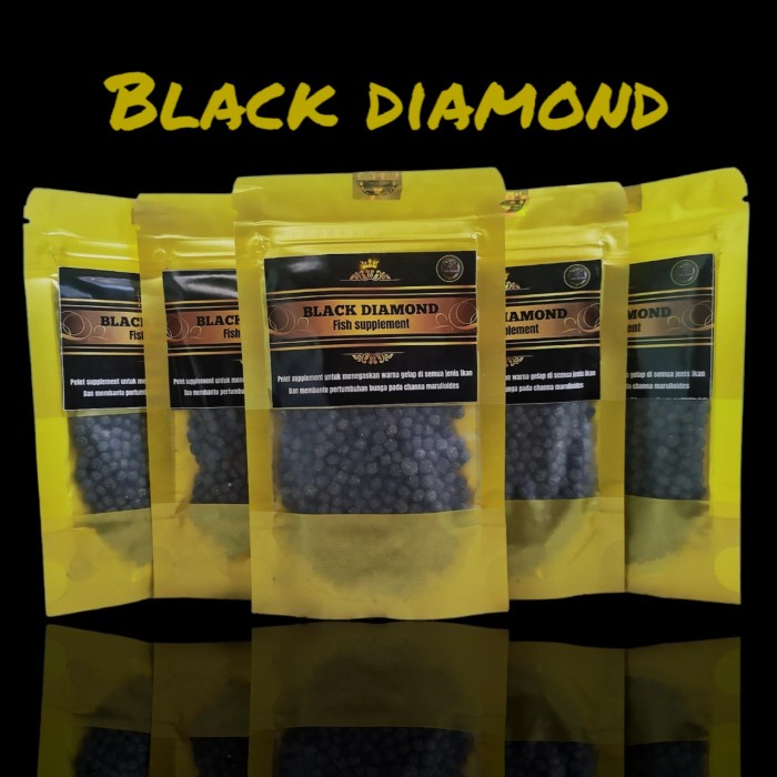 PROMO  Pelet ikan channa Black Diamond 1mm dan 2mm 20gr (penumbuh bunga, penebal bar maru, memperteg