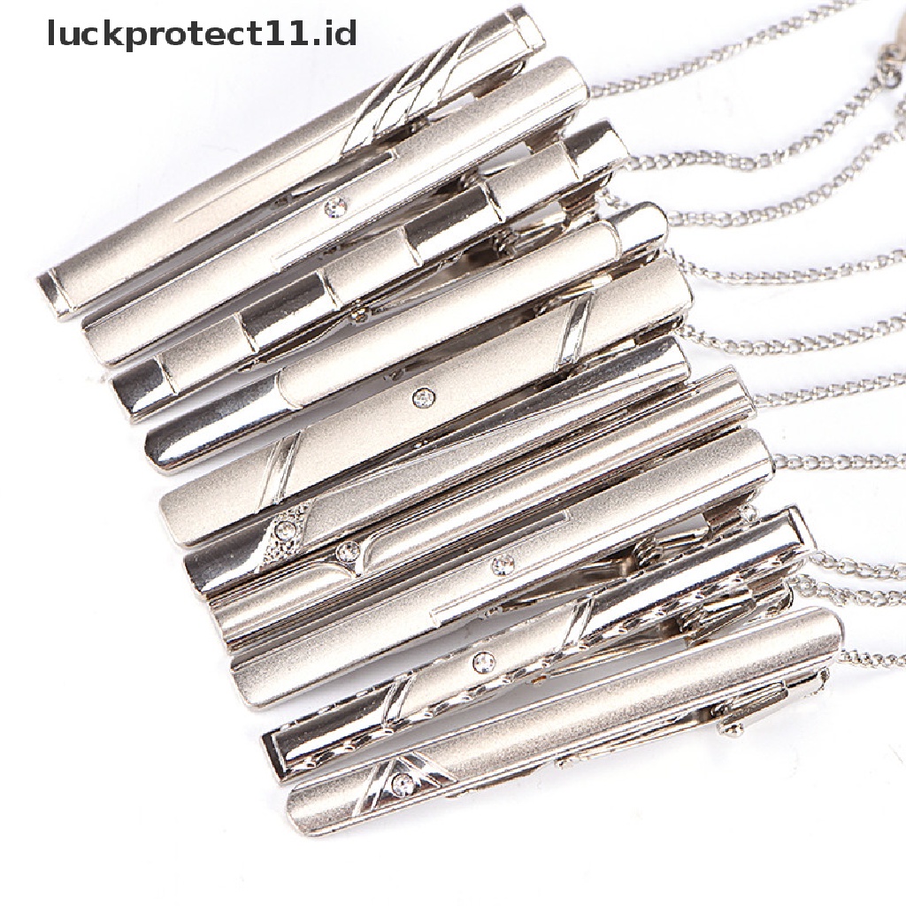 /Fashion Hot// Fashion// Pria Perak Dasi Dasi Klip Stainless Steel Polos Clasp Bar Pin Klip Perhiasan.