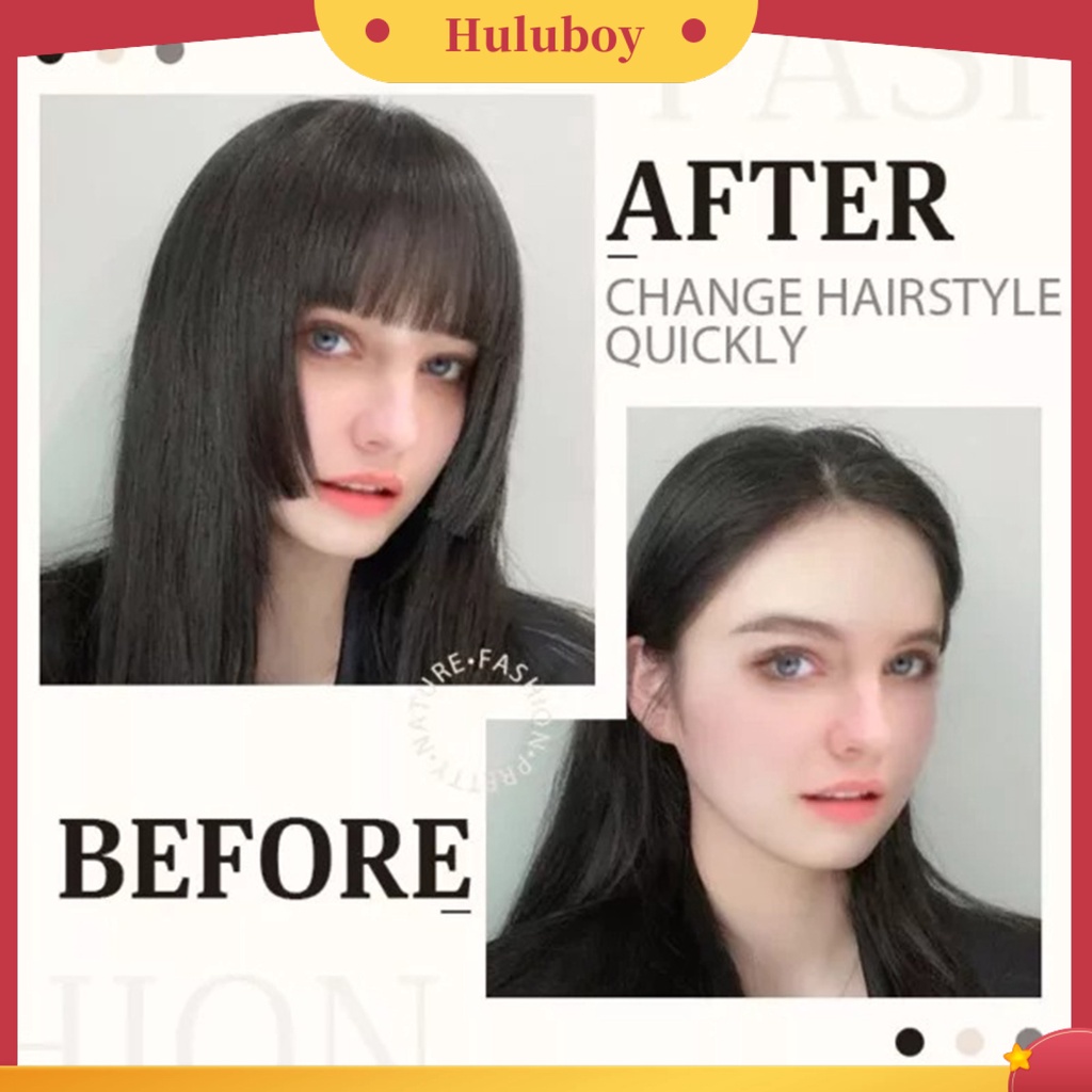 Rambut Poni Palsu Extensions Bahan Serat Suhu Tinggi Untuk Pakaian