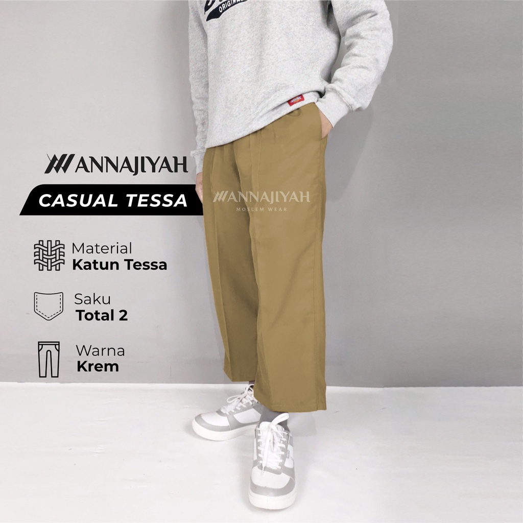 Celana Sirwal Casual Semi Formal bahan Tessa non Slim / Lurus