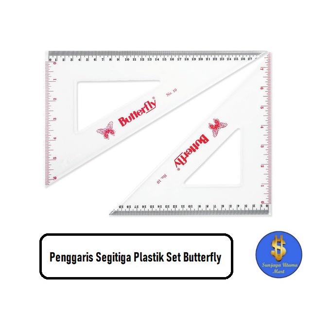 

Penggaris Segitiga Set no 10 Butterfly Plastik