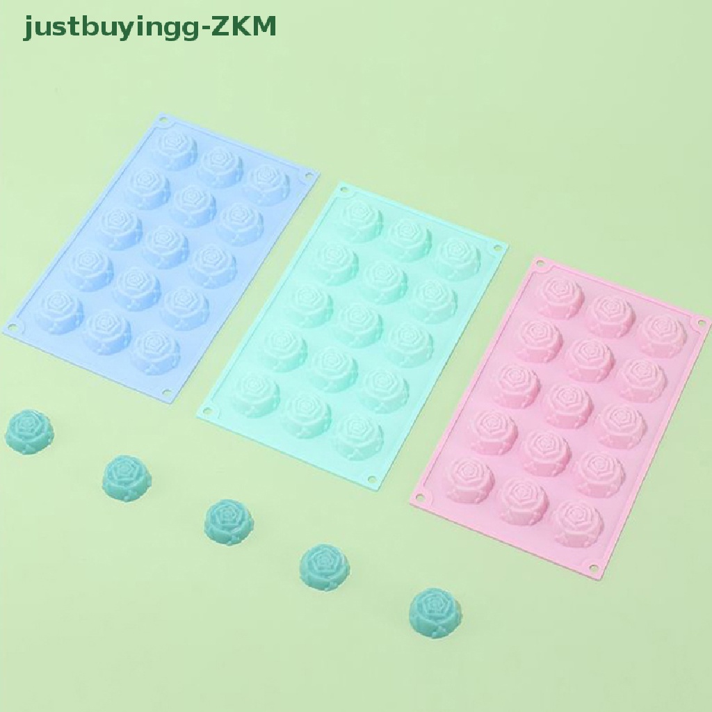 [Tinggal Belig] 1Pc 15-rongga Cetakan Kue Silikon Bentuk Mawar Cetakan Diy Baking Dessert Mold [RICO]