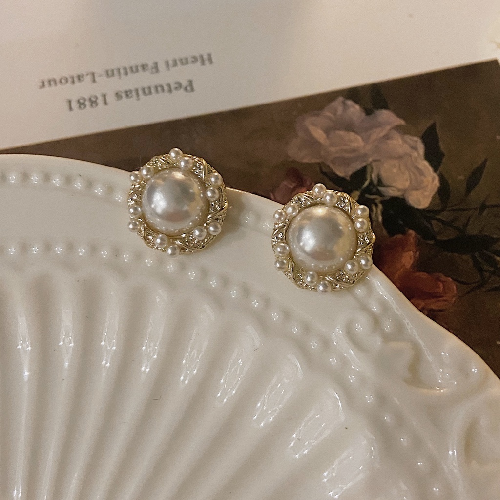 Anting Tusuk Mutiara Elegan Untuk Wanita Perhiasan Aksesoris Anting Emas