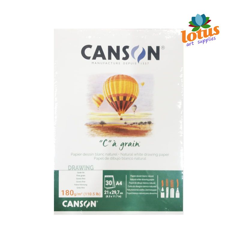 

Canson C A Grain Drawing Paper A4 180gsm 30sheets Kertas Gambar Natural White