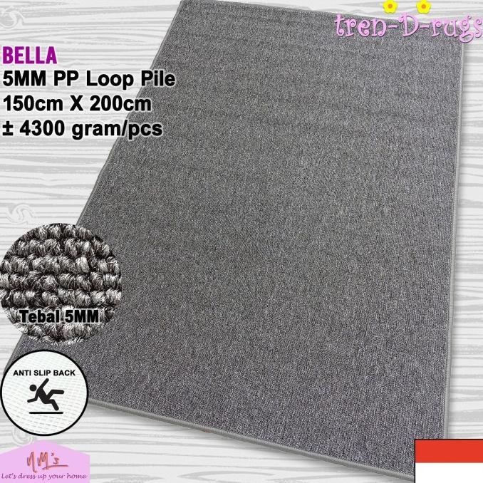 Karpet permadani alas lantai ruang tamu kamar antislip polos minimalis