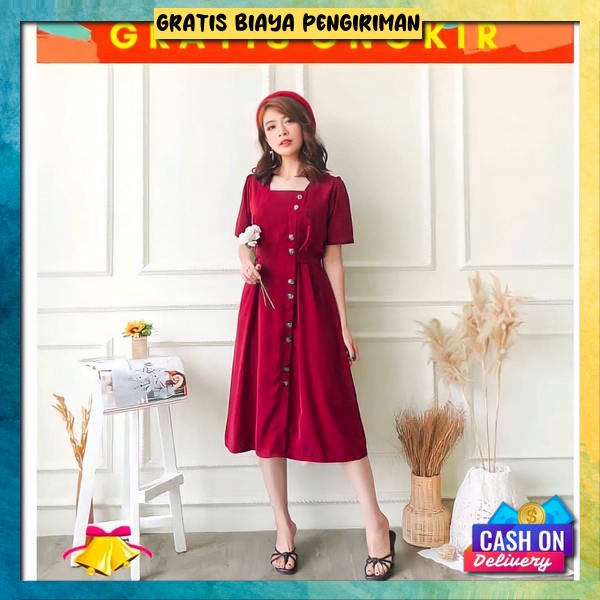 Gaun Malam Santai Drees Korean Style Mini Dreas Korea Ulangtahun Cwe Gaun Natal Premium Dres Driss P