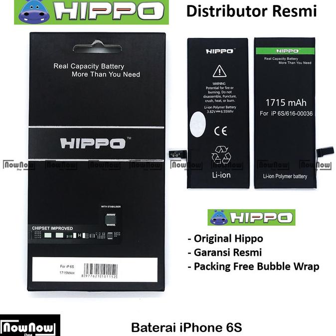 Baterai Hippo iPhone 6S Original Batre Batrai Battery HP Garansi Resmi