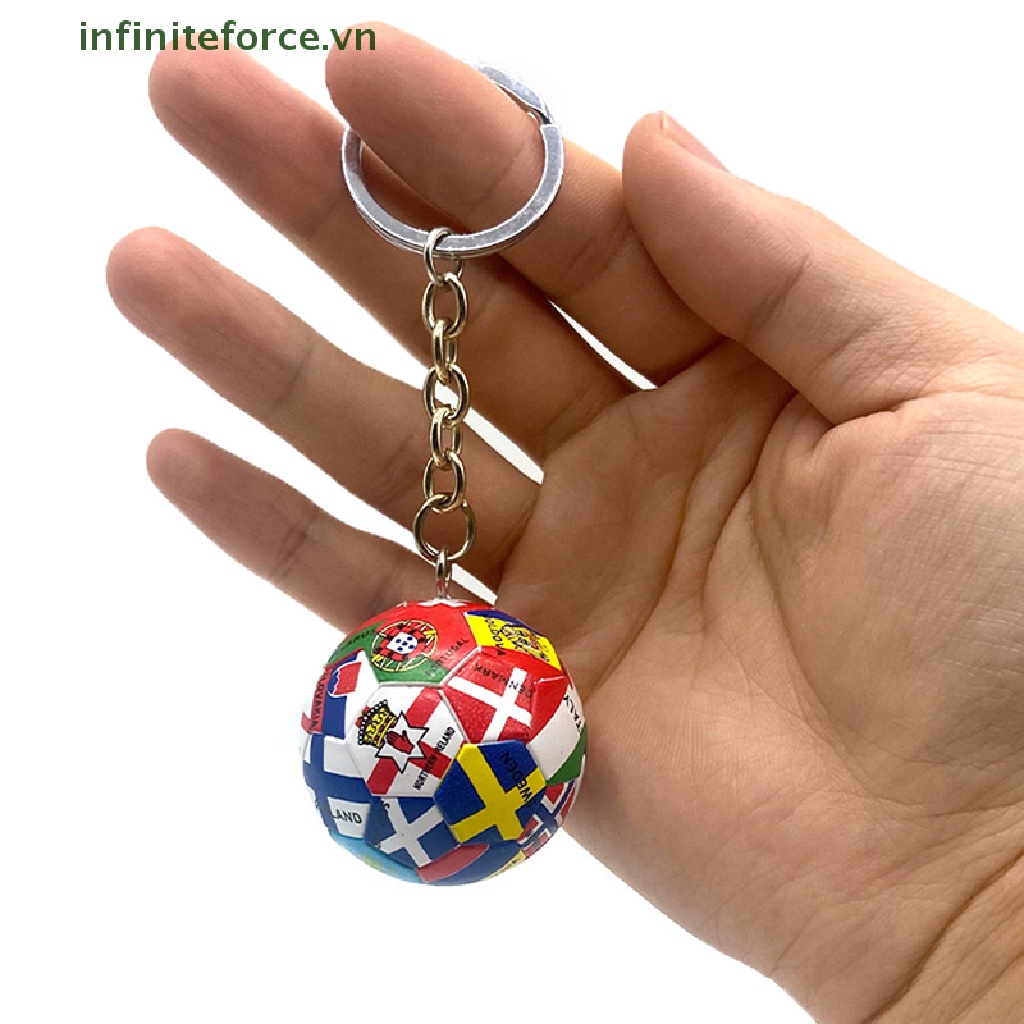 [INVN] Simulasi Sports Football Pendant Keychain Thirty-two Country Ball Flag Gantungan Kunci Untuk Tas Mobil Ransel Aksesoris Hadiah [VN]