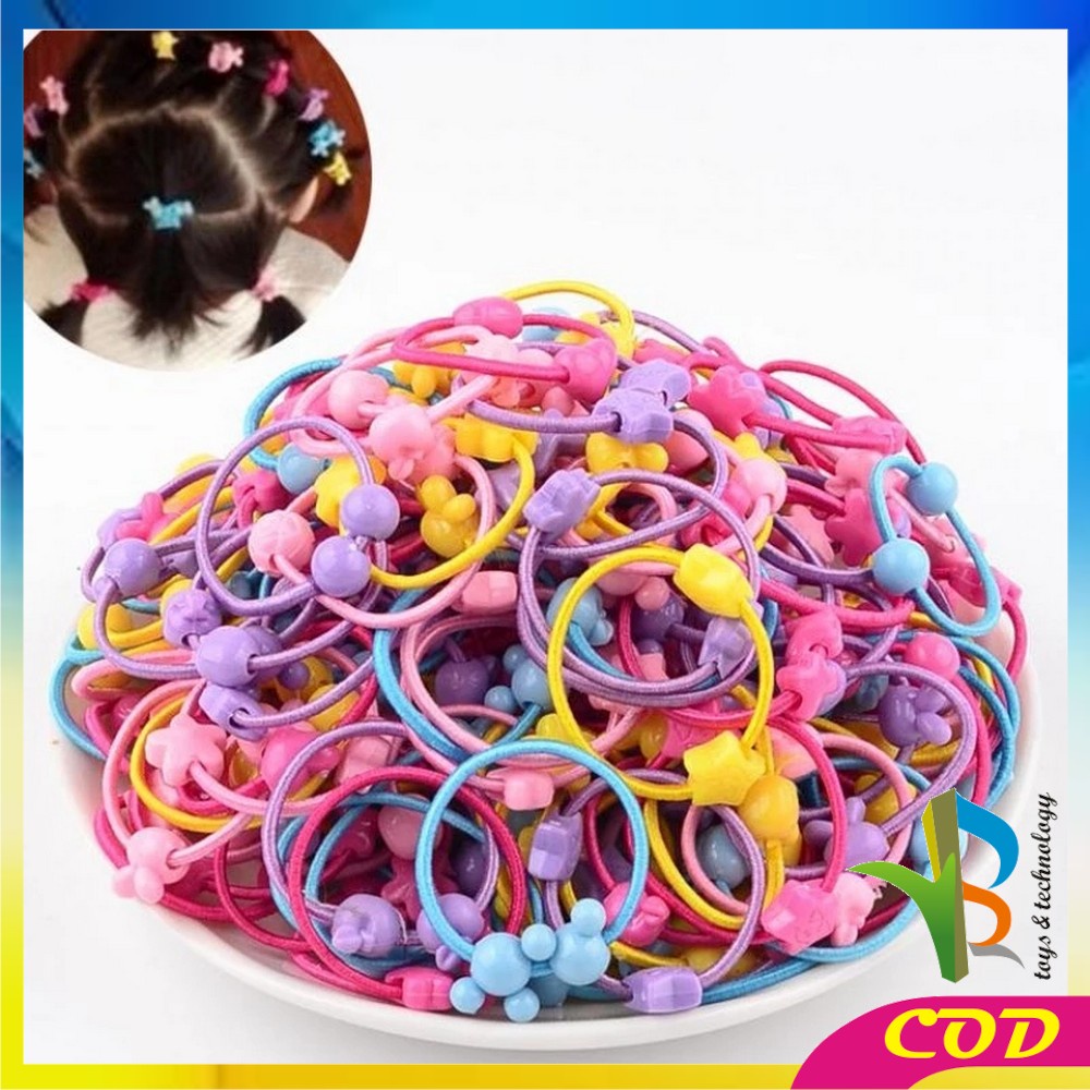 RB-C9 (50 PCS) Ikat Rambut Anak Anak / Karet Ikat Rambut / Kuncir Rambut Kuda Anak Anak / Headband