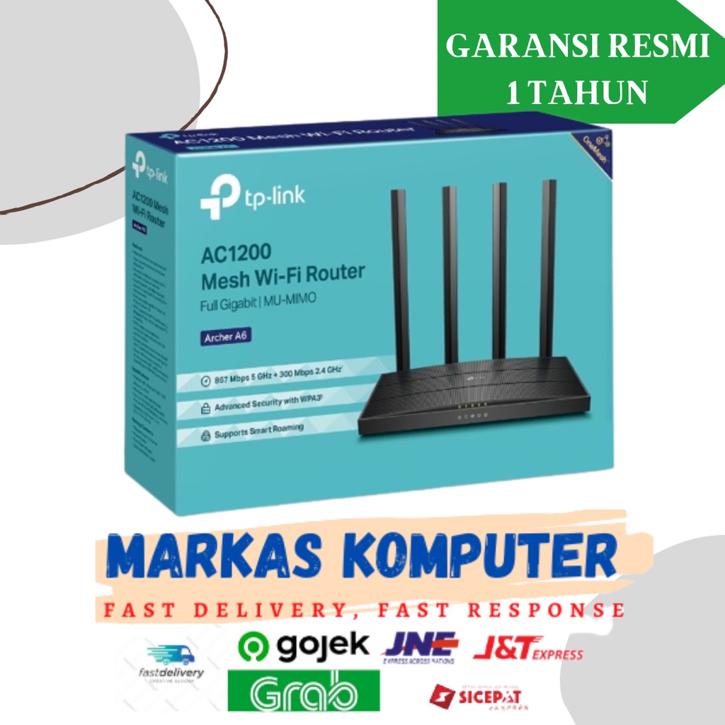 TP-Link Archer A6 AC1200 Wireless MU-MIMO Gigabit Router