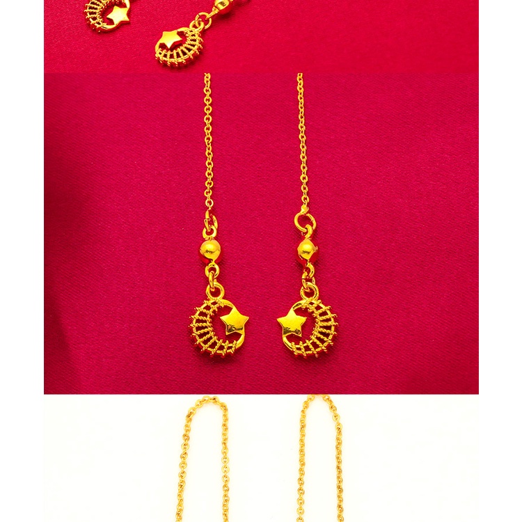 Emas Goldkingdom Anting Modis Emas Asli Kadar 375 Bangkok Ready Anting Bintang Bulan Wanita Anting Anting Vietnam Pasir Emas Wanita Anting Fashion Grosir Anting