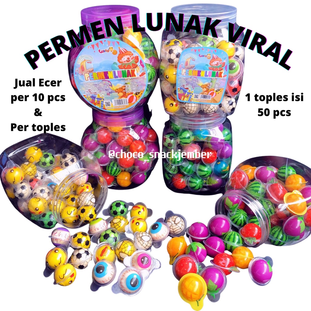 PERMEN LUNAK | BUBBLE GUM | Halal LUVMI MY SWEETY 1 TOPLES  ISI 50 PC | Permen unik| lolipop unik | 