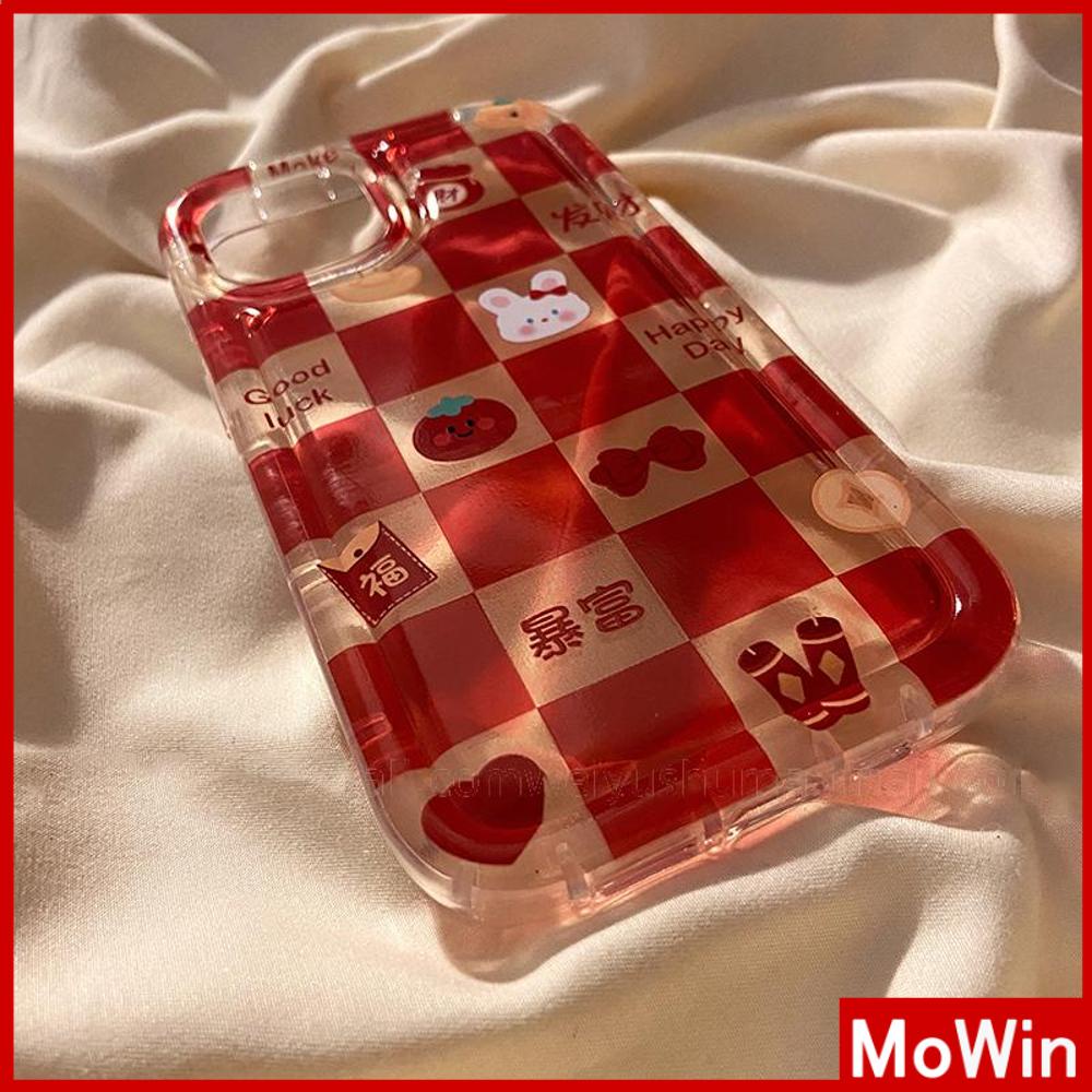 For iPhone 14 Pro Max iPhone Case Clear Case TPU Soft Case Airbag Reinforced Shockproof Red Rabbit Compatible with iPhone 13 Pro Max iPhone 12 Pro Max 11 7Plus 8Plus 6Plus XR xs