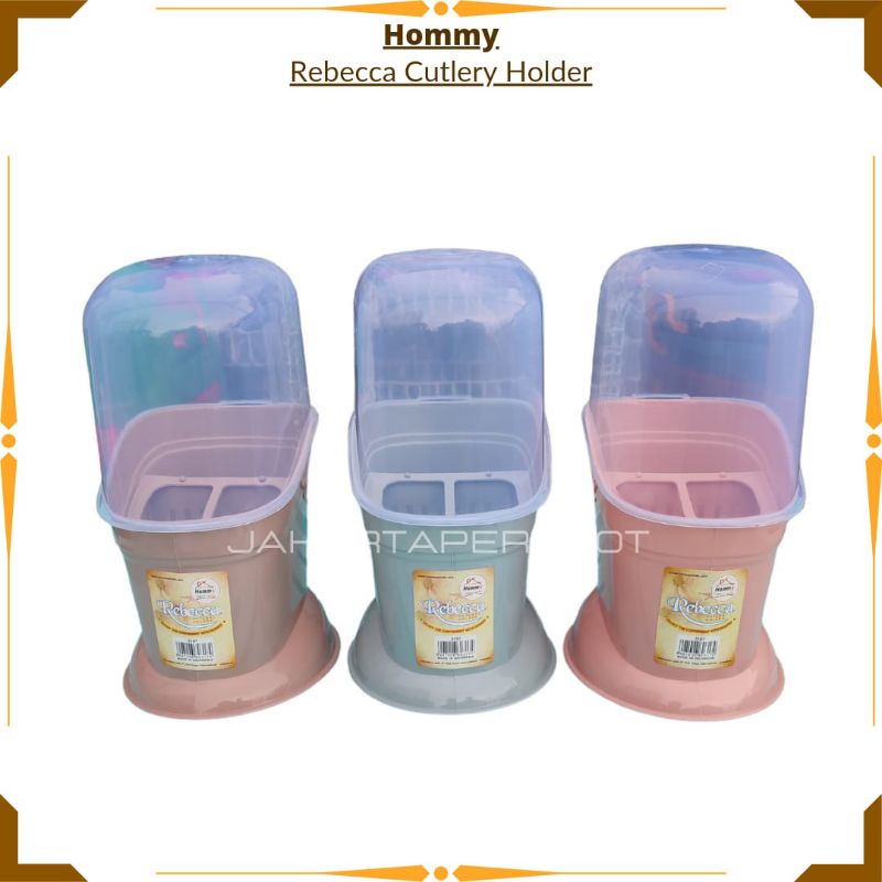 HOMMY-Tempat Sendok Garpu Tutup / Tempat Wadah Sendok Garpu Rebecca Cutlery Holder