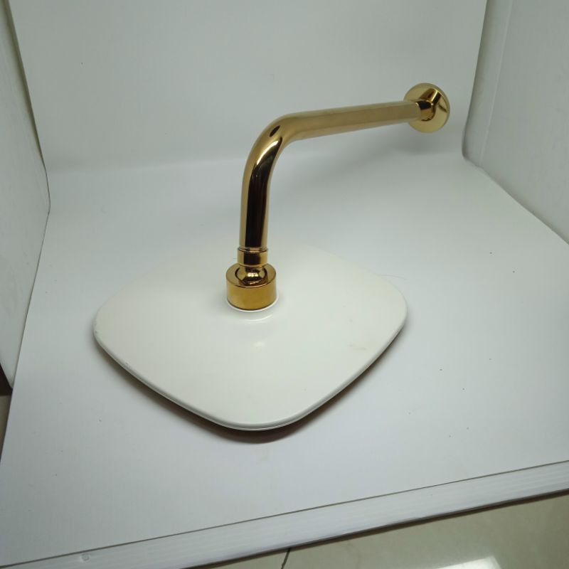 Terbaru Wall shower 8 inch Gold White Shower Only 8261