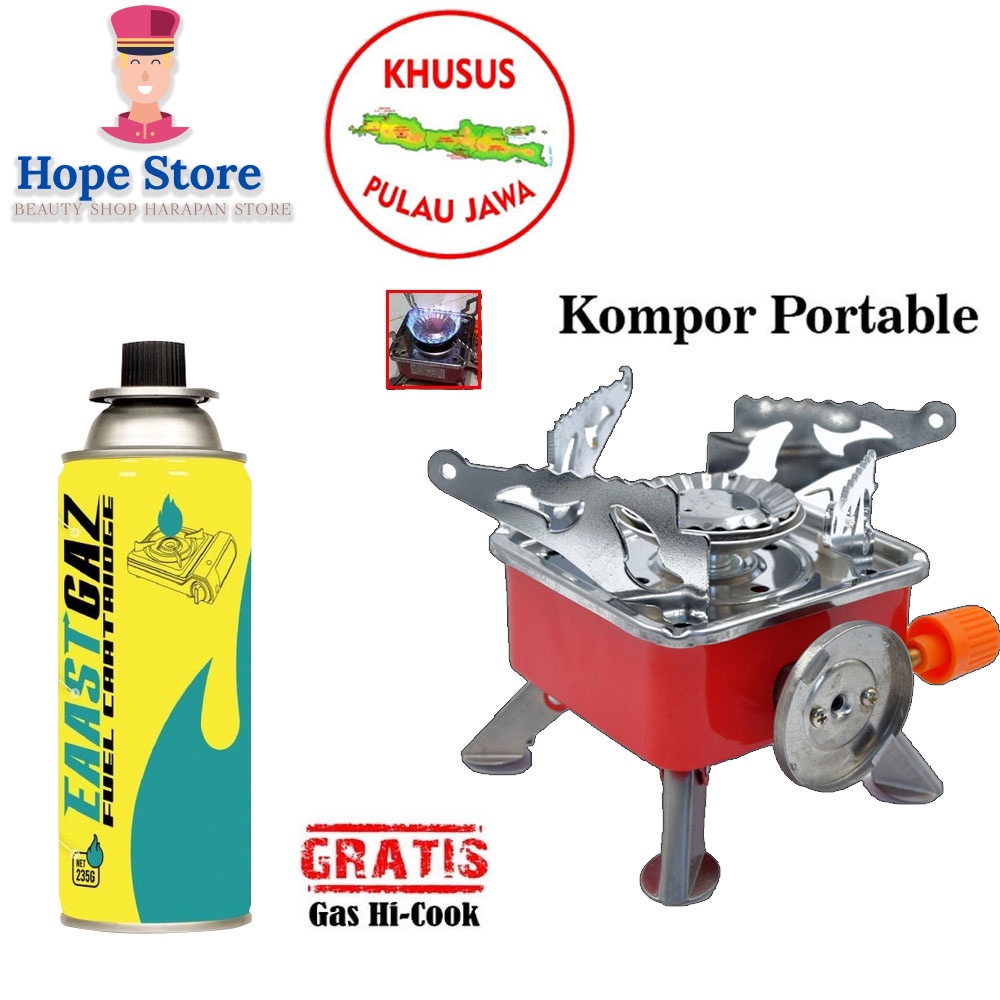 HOPE STORE - Kompor Camping Gas Kotak Mini Portabel Stove Mini Alat Masak Gunung