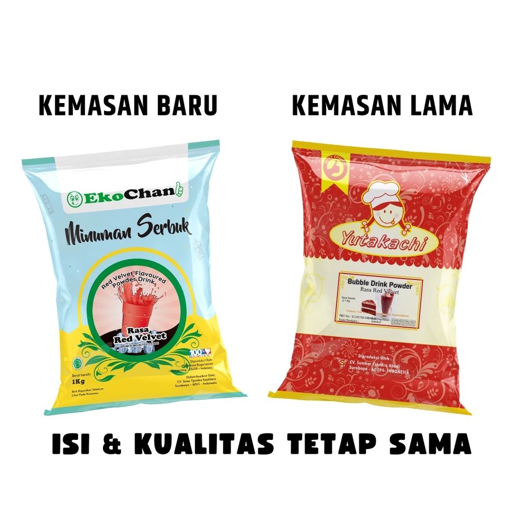 Bubuk Minuman Rasa Red Velvet 1 kg EkoChan / Serbuk Minuman Instan Aneka Rasa 1Kg / Powder Drink Milkshake