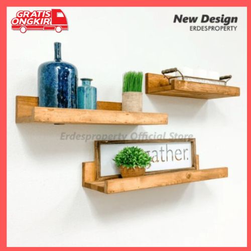 Rak dinding ambalan kayu / rak ambalan dinding tempel kayu / papan kayu ambalan rak dinding / rak ka