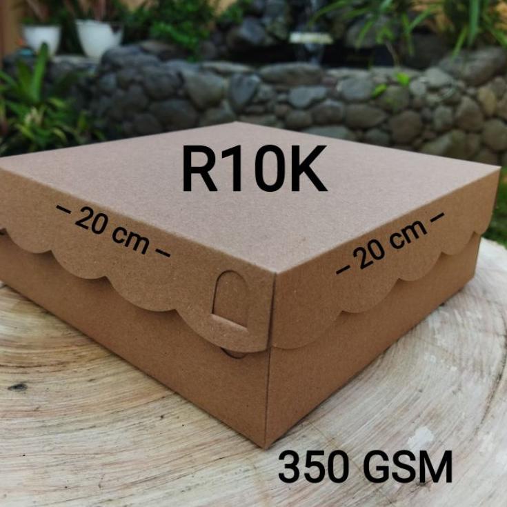

[E-5]8 ☎] Dus Coklat R10K Kraft 20x20 cm / Kotak Nasi R10K / Box Nasi Coklat-berkualitas