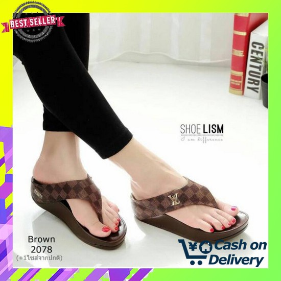 Sendal Wejes Wanita Elegan Weges Wadges Widges Wanita Wedges Sand Jz834 Slop Aisy Sdw301 Hitam - H S