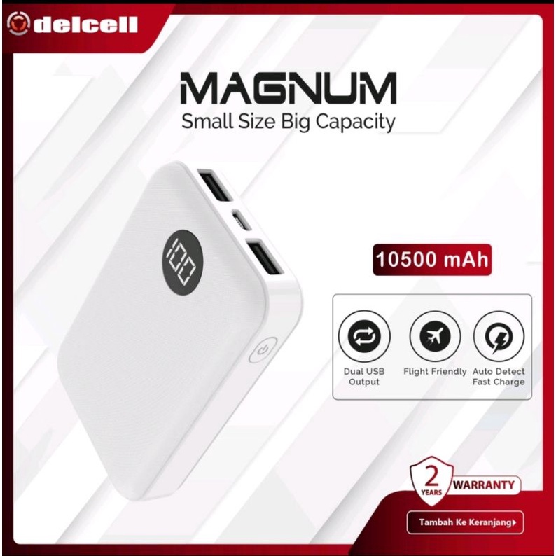 Powerbank Delcell Magnum 10000 mAh Original - Delcell Magnum Power Bank 10000mAh Resl Capacity