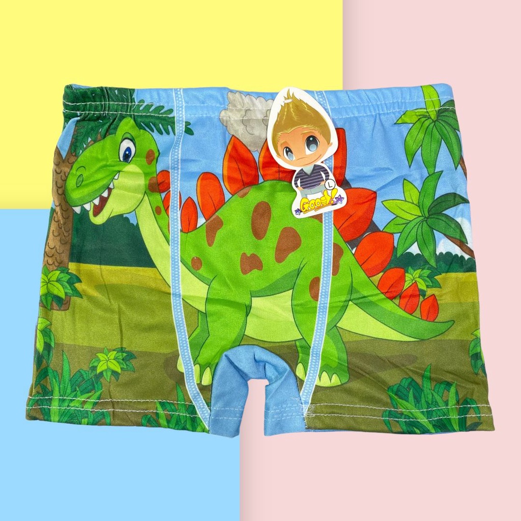 BV.ID CP8544 Celana pendek Dino Boxer Anak Laki laki cowok motif kartun animal hewan dinosaurus lucu