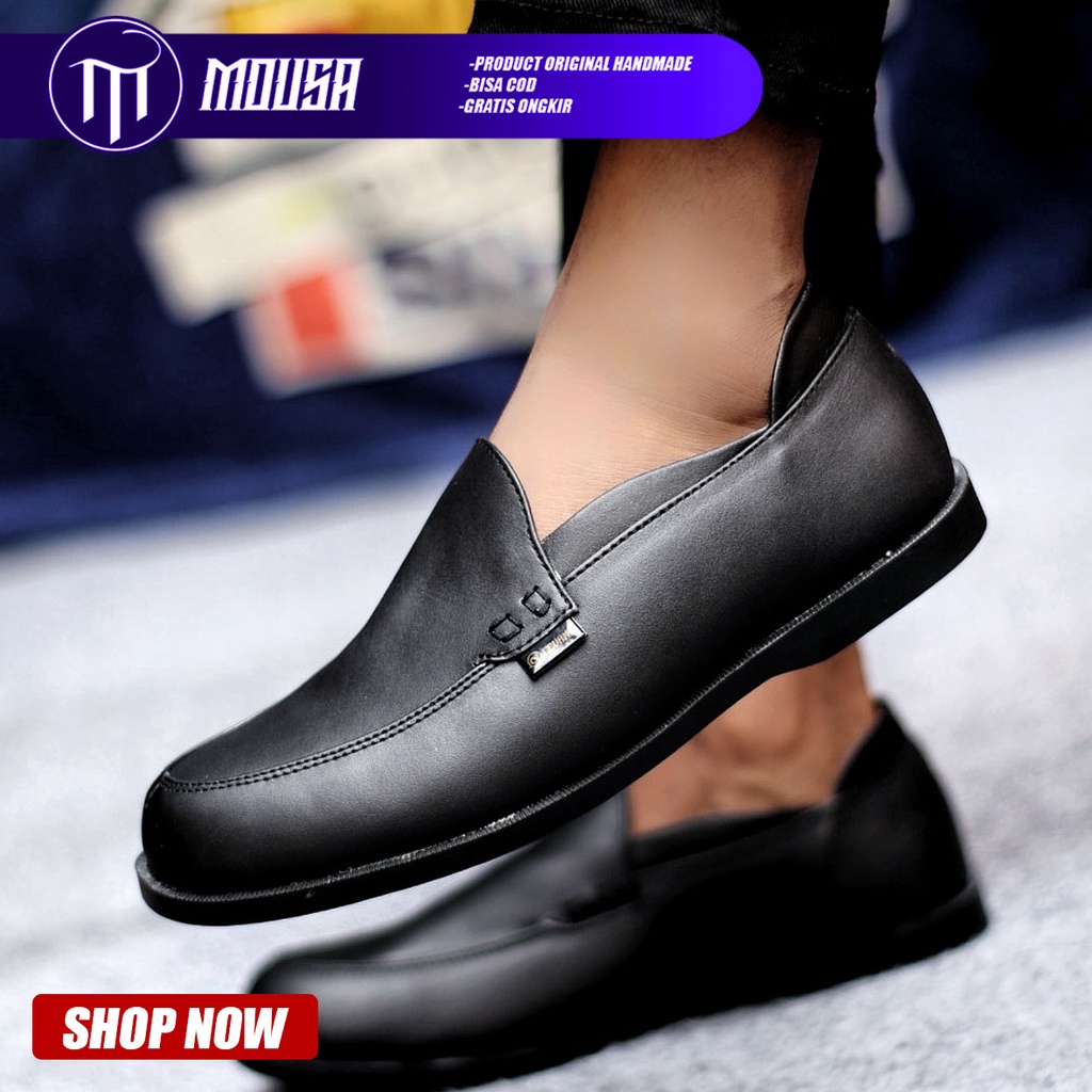 Sepatu Slip On Formal Pantofel Pria Kerja Kantor Kondangan Mousa Mikey