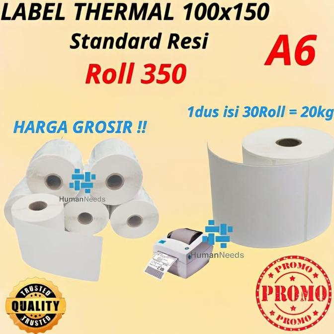 Kertas Thermal 100x150 350PCS/Sticker Label Thermal Barcode 100x150MM