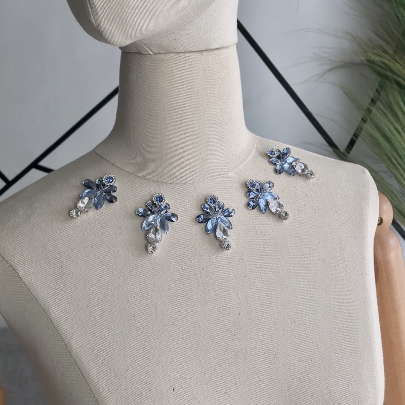 HIASAN PAYET RANGKAI LEHER DIAMOND CANGKANG MUTIARA TEMPEL JAHIT KEBAYA GAUN PASMINA WEDDING WANITA