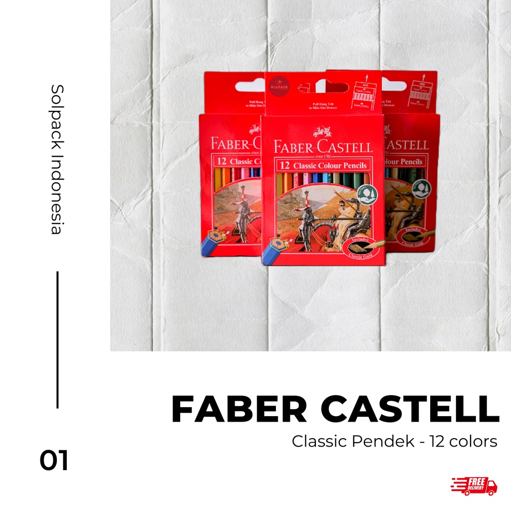 

Pensil 12 warna FABER CASTELL CLASSIC - Pendek