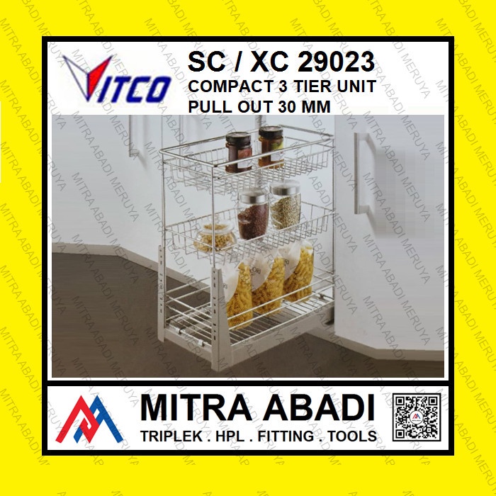 Rak Vitco Xc Sc Sm 29023 Rak Bumbu Dapur 3 Susun Laci Tarik Stainless Ss