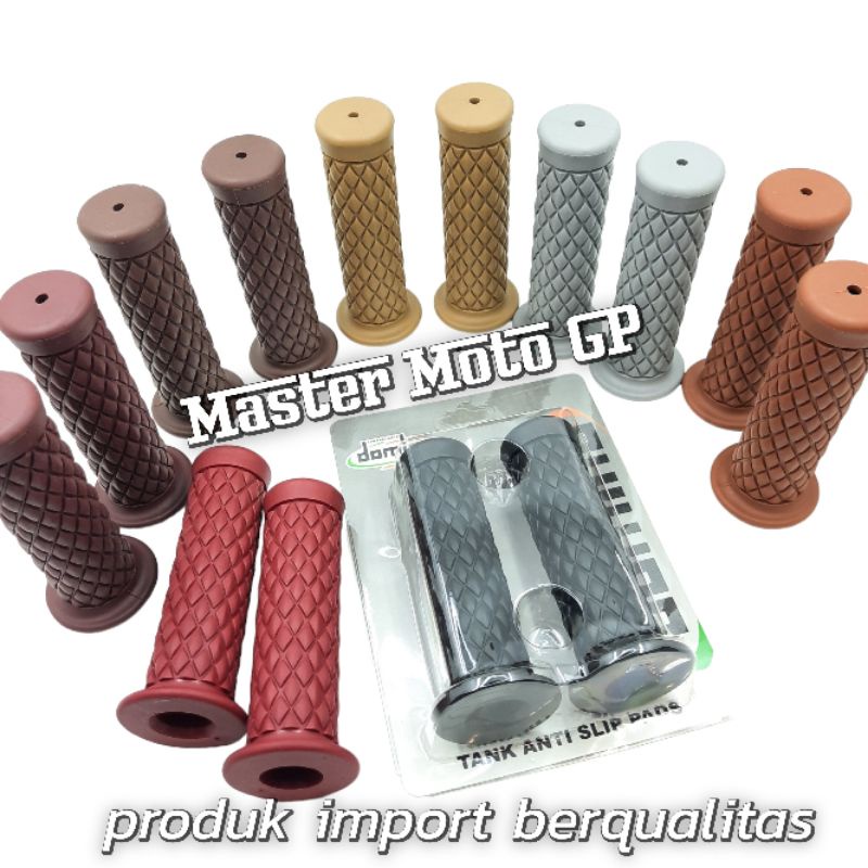 Grip wajik Original Domino racing import berqualitas Grip wajik oriete classic caferacer Grip Domino ori wajik scoopy fino vespa beat vario150 scooter handfat handgrip variasi motor