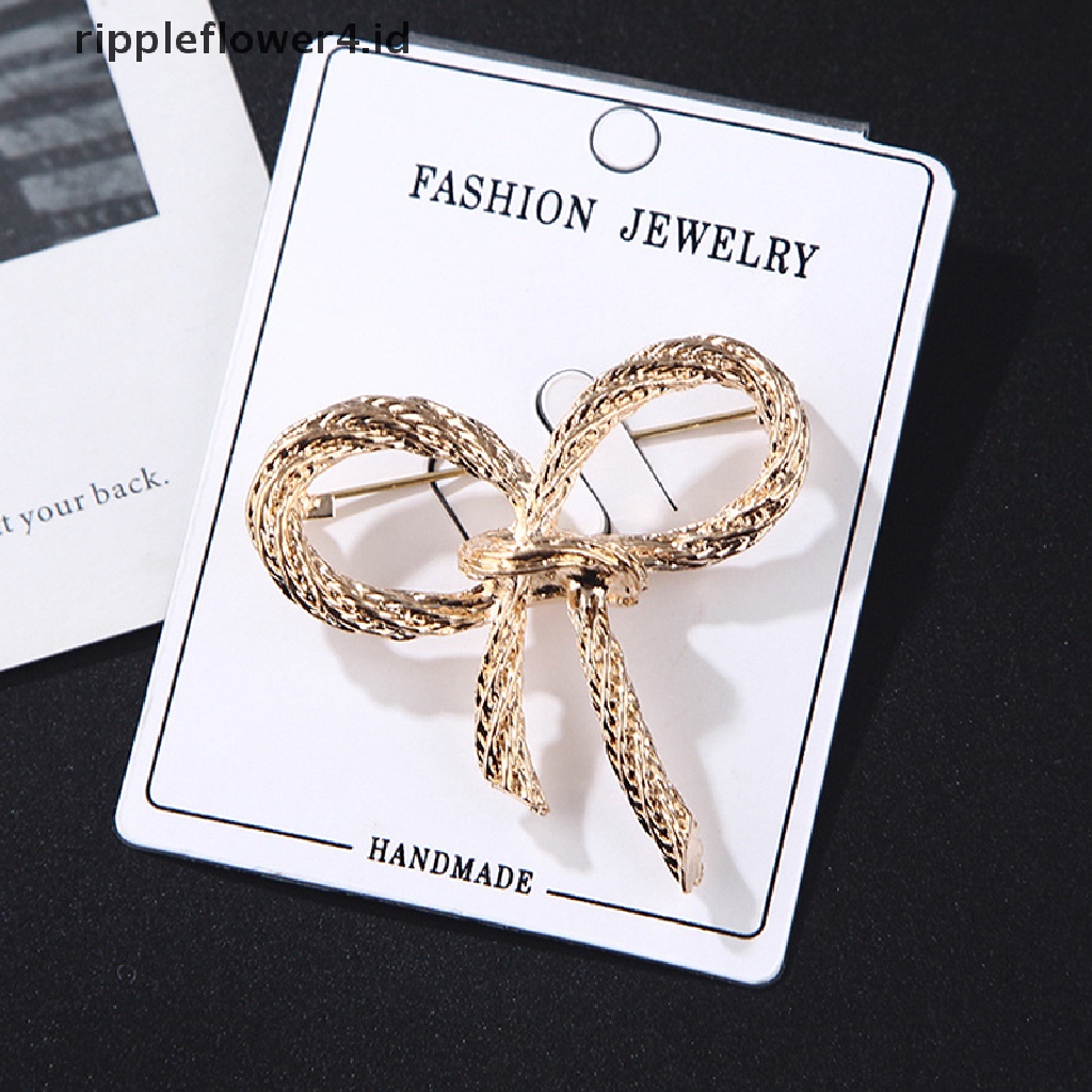 {rippleflower4.id} Bros Busur Fashion Untuk Wanita Ikatan Simpul Brooch Pin Safety Lapel Pin Brooch Aksesoris Perhiasan Pernikahan~