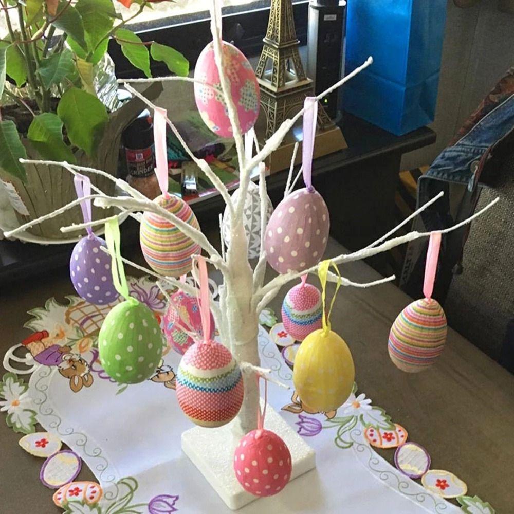 Telur Paskah TOP Colorful Anak Hadiah Mainan Dekorasi Rumah Telur Burung Dicat