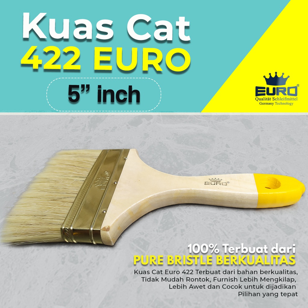 Kuas Cat tembok dinding ukuran 5 inch besar gagayang kayu EURO 422