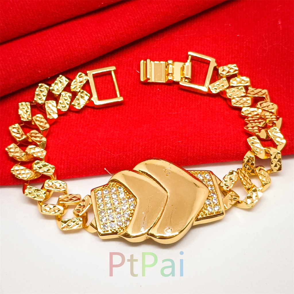 Gelang Kendari Perhiasan Lapis Emas 24K Gold Dubai Gelang Tangan Bracelet Fashion Bangle